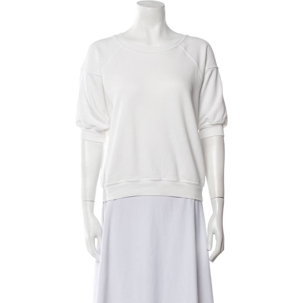 NSF  Bateau Neckline White Short Sleeve Sweatshirt Women's Size Large